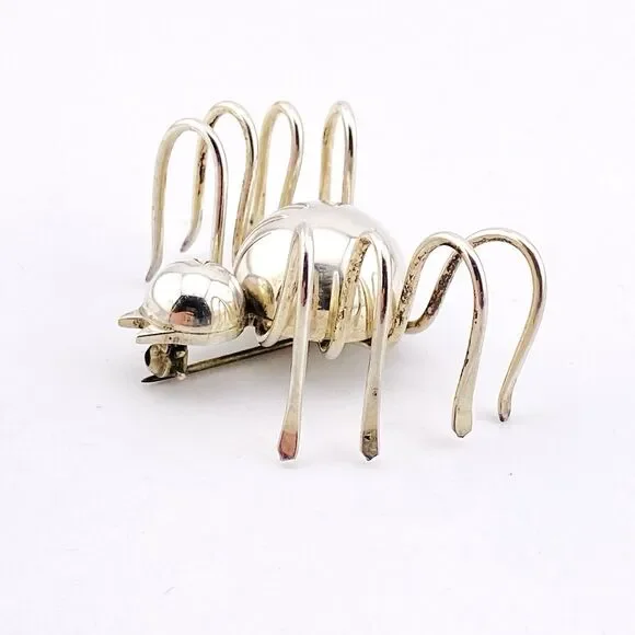 Sterling Silver Spider Brooch Mexico 925 TG 201 Large Artisan Vintage Pin
