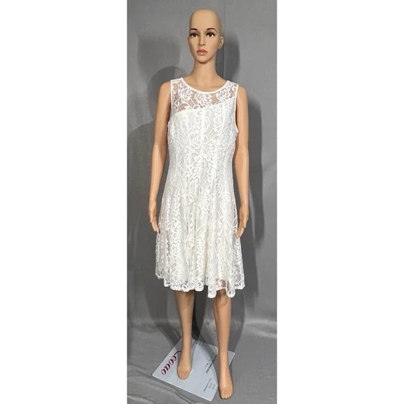 Gabby Skye White Lace Teen Dress‎ Size 16