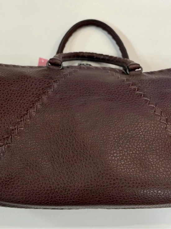Bottega Veneta Leather Weekender Bag in Dark Brown