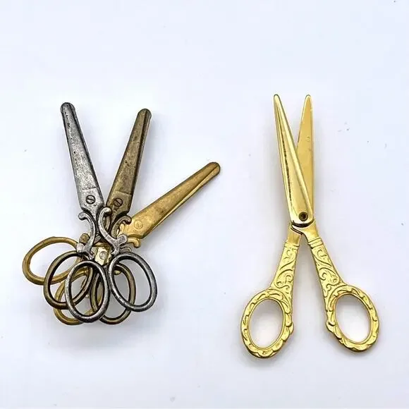 Vintage JJ Jonette Scissor Brooch Pin + Multi-Scissor Cluster Brooch - Set of 2