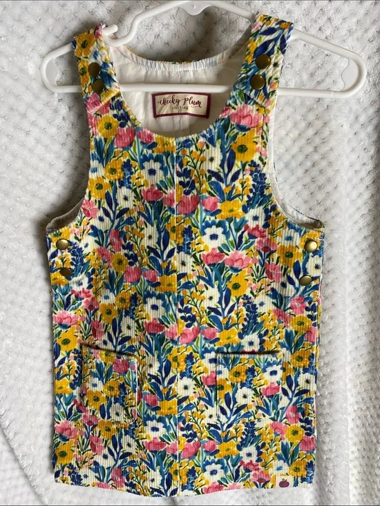 Cheeky Plum Girls' Floral Corduroy Jumper