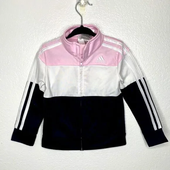 Adidas Pink White & Black Track Jacket 2T