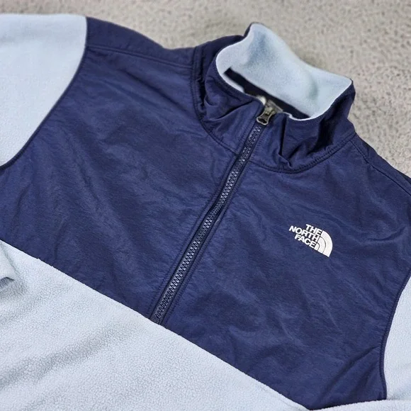 North Face Pullover Youth XL 18/20 Blue Fleece Half Zip Outdoors Jacket Warm