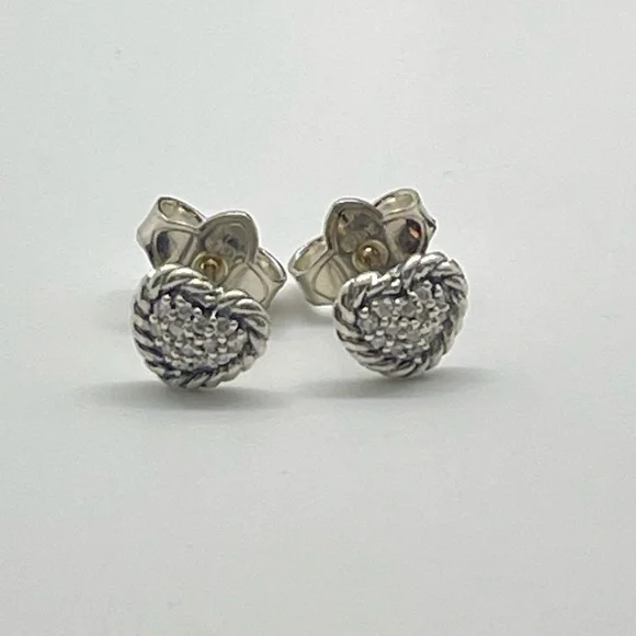 David Yurman Petite Pave Heart Earrings with Diamonds