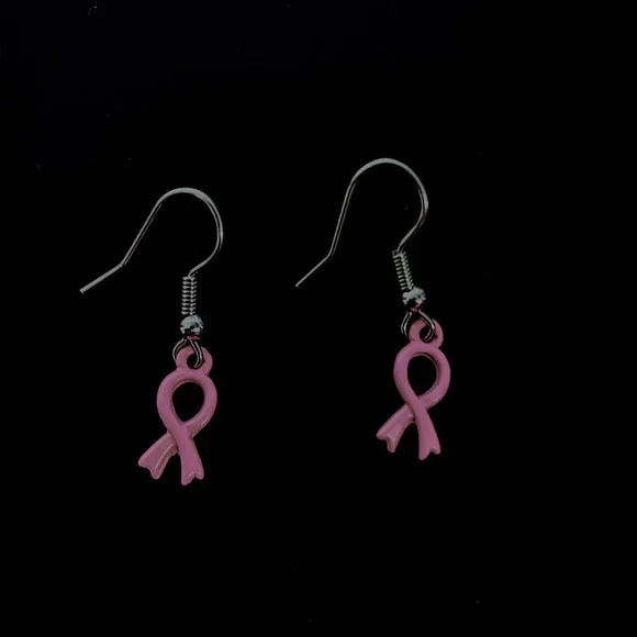 BREAST CANCER AWARENESS EARRINGS | Pink Ribbon | French Hook