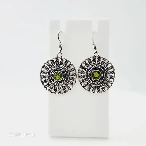 Peridot Handmade Drop Dangle Earrings Jewelry 1.6