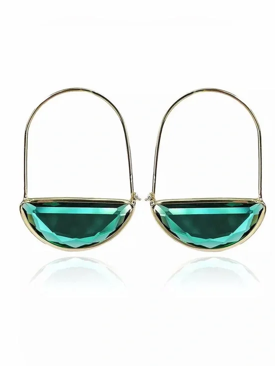 🍋2/$30 New Anthro Emerald Green Faceted Crescent Earrings
