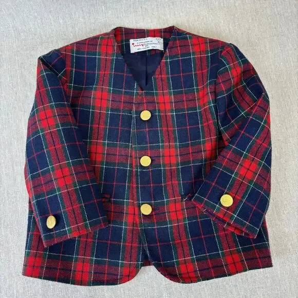 VINTAGE Lord and Taylor little‎ girls blazer, Tartan Plaid, size 2