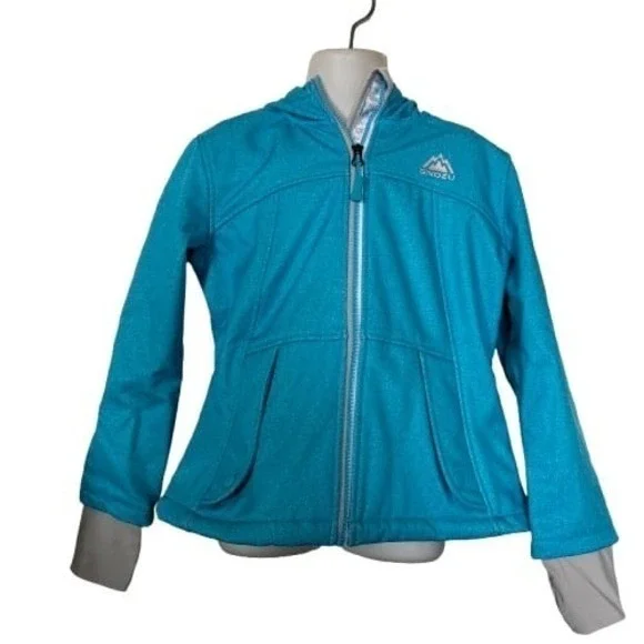 Snozu Girls Jacket X-Small 5 6 Soft‎ Shell Hooded Blue