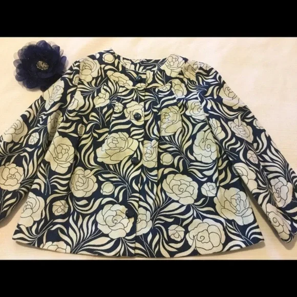 🌺Janie and Jack flower coat 4-5 t EUC 🌺