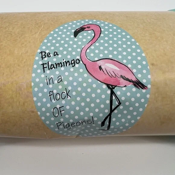 Justin &‎ Taylor Round Beach Towel Mint Polka Dot Flamingo Pom Pom Fringe 59