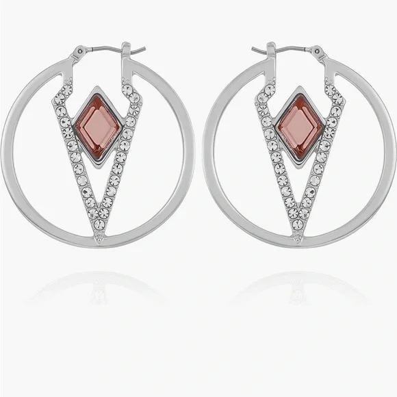 VINCE CAMUTO Glass Stone Hoop Earrings