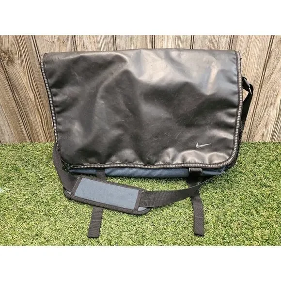 VTG Vintage Nike Crossbody Laptop Messenger Bag Teal Black Backpack Y2K