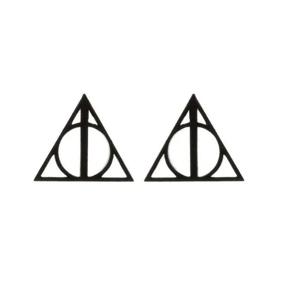 Deathly Hallows Earrings Harry Potter Inspired‎ Studs Stainless Steel