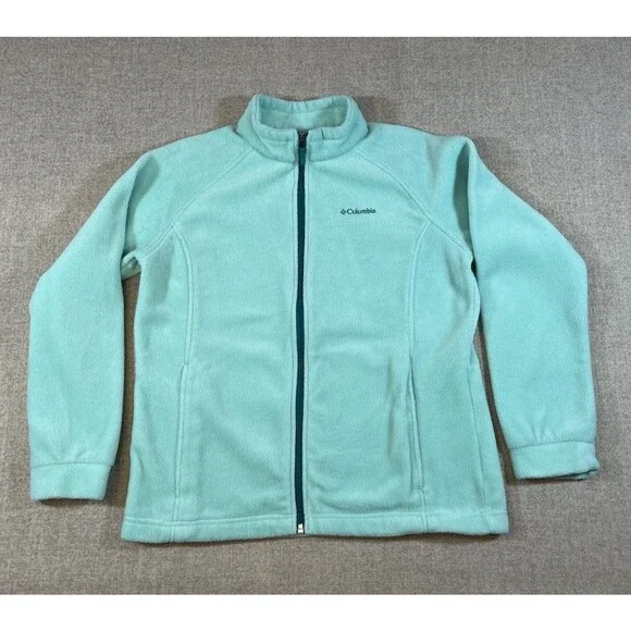 Columbia Sportwear Company Turquoise Fleece Jacket Youth Size XL 18/20 *Stains*