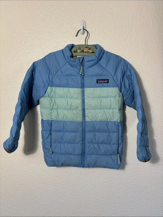 Patagonia Baby Down Sweater Full Zip Size 5T Blue Gorpcore outdoors camping