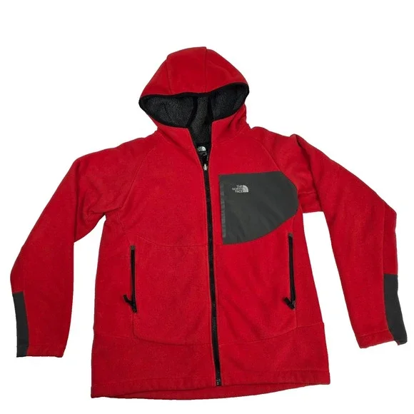 The North Face Jacket‎ Boys XL 18-20 Red Coat Fleece Lined Lightweight Hooded