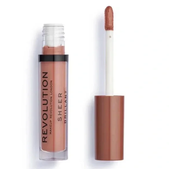 ⚫️ MAKEUP REVOLUTION SHEER BRILLIANT LIQUID LIPSTICK SHEER 123 BRUNCH New Sealed