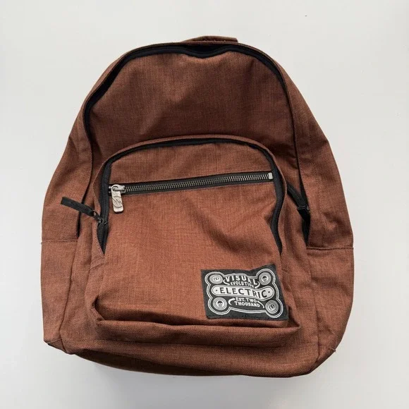 ELECTRIC VISUAL Laptop Padded Backpack Adult Brown 3 Compartments Everyday‎ Bag