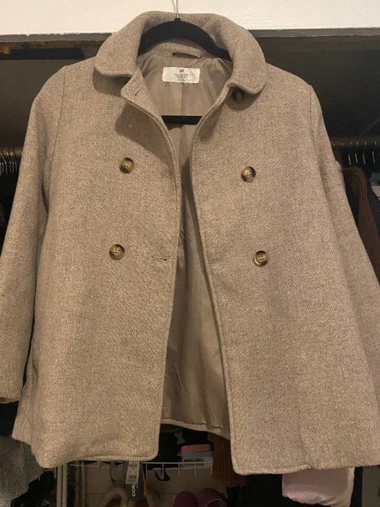 Girls H&M Peacoat Size 10 Beige Winter Coat