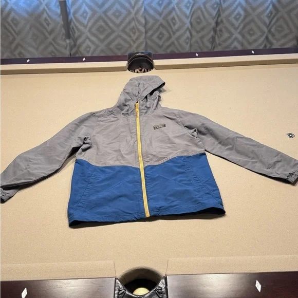 L.L. Bean Kids Gray lightweight Jacket with Yellow and Blue Accents