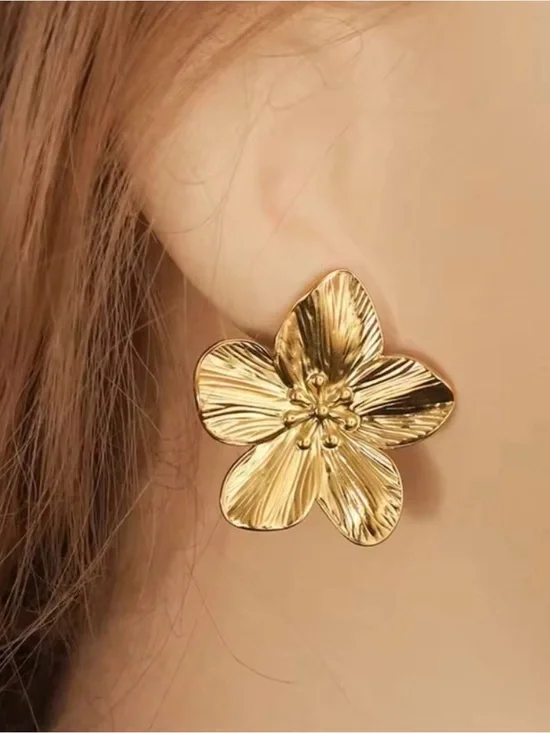 Gold tone Stainless Steel Butterfly Stud Earring Waterproof
