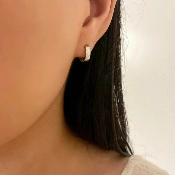 925 Sterling Silver Huggie Hoop Earrings Small Silver Hoops Minimalist Huggies