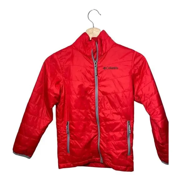 Columbia Boys Jacket Mighty Lite Lightweight Puffer Red Size Small 8 Omni Heat