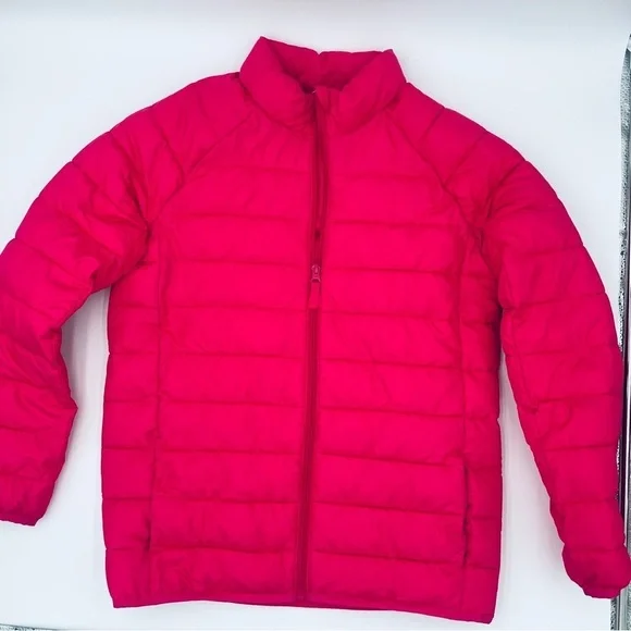 Packable Puffer Coat Girls 14-16 Wonder Nation Pink Foldable Water Resistant