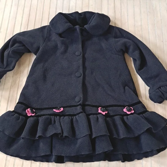 Corky & Company Fun and Functional Outter Girly Fleece A-Line Ruffles Coat