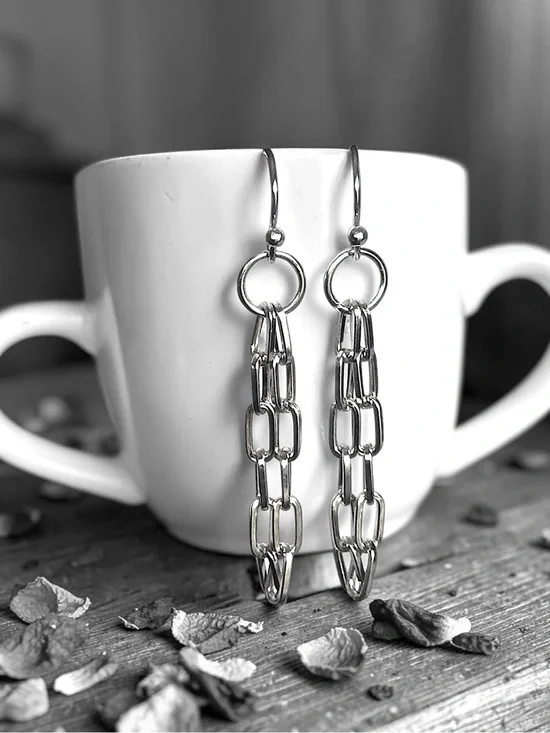 5 For $25💫Silver Chain Drop Earrings - Women Jewelry