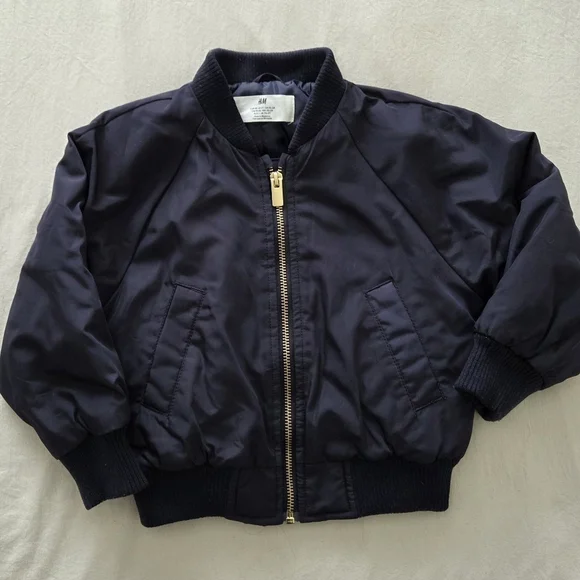 H&M Kids Dark Blue Bomber Jacket Size 2T