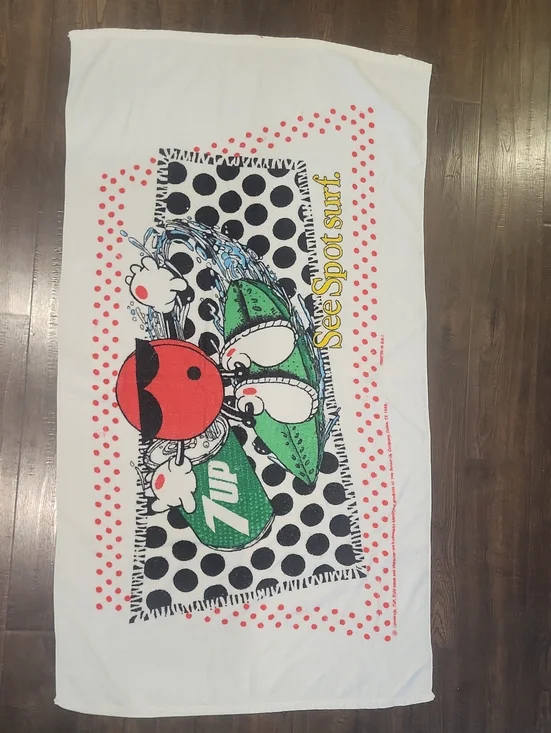 Vintage 7UP Graphic Beach Towel 