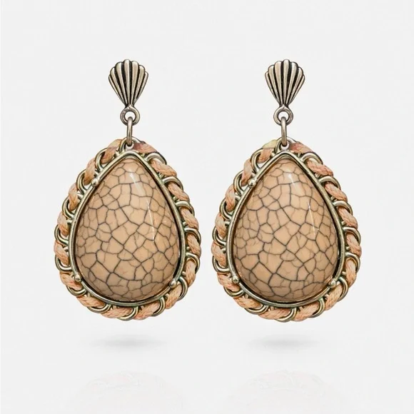 Vintage Coral Tone Unique Earrings