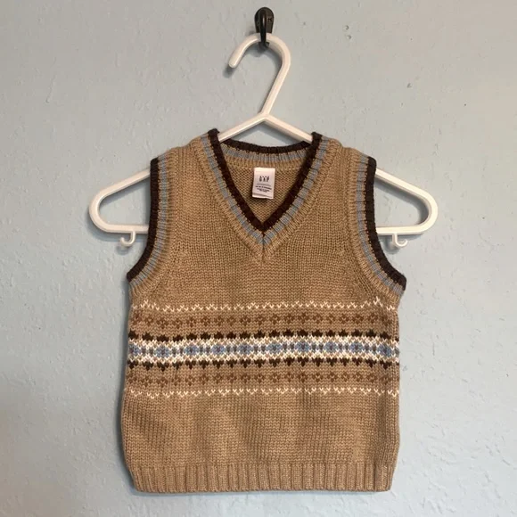 NWT Baby Gap Kids Boys Size 0-3 Months Dress Vest Ribbed Knit Formal Wear Outfit