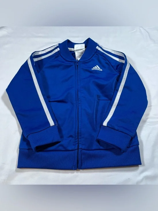 Adidas Youth Track Jacket Blue Stripes‎ Size 2T