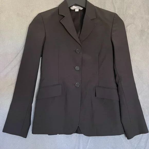 R.J. Classics Black Show Coat, Girls Size 14R grey label washable 100%