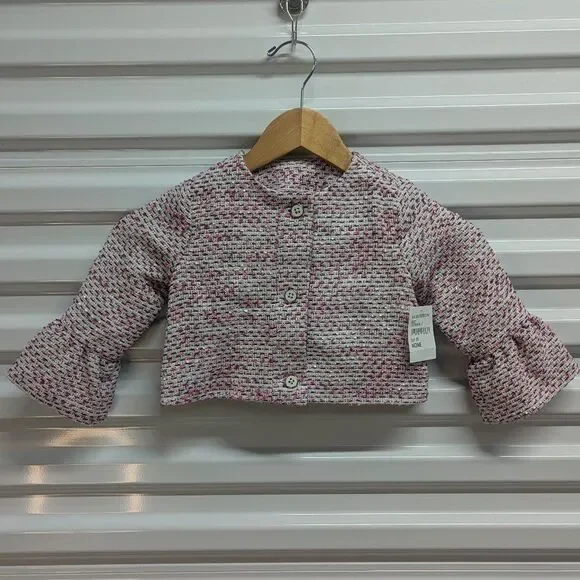 Janie & Jack Size‎ 3 Girls Multicolor Boucle Ruffle Tweed Jacket