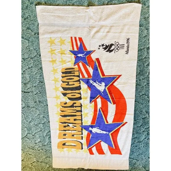 Atlanta Olympics Dreams of Gold Beach Towel New Cannon Mills Nice Collector‎