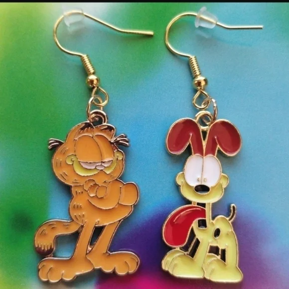 Handmade Garfield and Odie Earrings