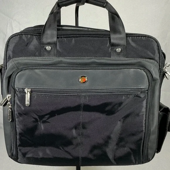 Targus Black Laptop Briefcase Messenger Bag Padded Computer Case Shoulder Strap