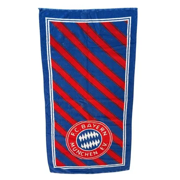 Vintage 1990s FC Bayern Munich Soccer Towel Germany Football 100% Cotton