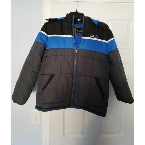 Xtreme Boys Puffer Hooded‎ Jacket Size Large black & Blue