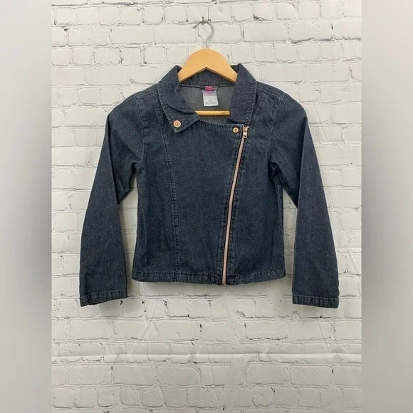 Vince Camuto Girls Size 12 Denim Asymmetrical Zipper Jacket