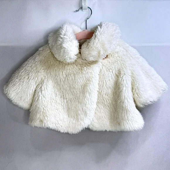 Baker by Ted Baker Girls Faux Fur Shrug Jacket 3T Holiday‎ Party Wedding Fancy