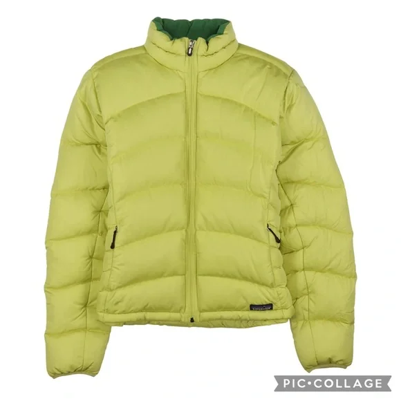 Patagonia Lime Green Vintage Down Puffer Jacket
