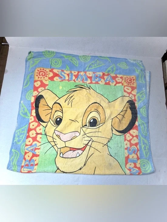 Vintage 90s Disney THE LION KING - Young Simba - BEACH‎ TOWEL Size 55x27” Franco