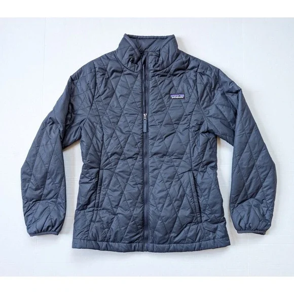 Patagonia‎ Nano Puff Diamond Quilt Jacket Blue Kids Size Large 12 68006 Coat