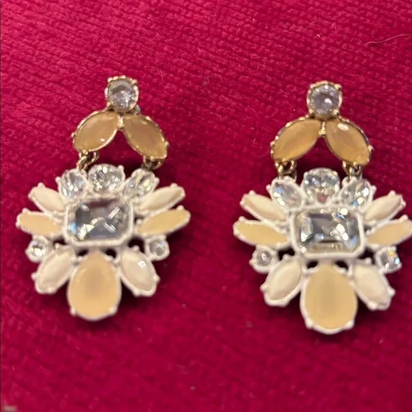 Elegant Floral Earrings with Gem Accents