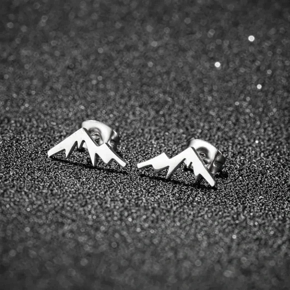 BOGO! Dainty Mountain studded earrings in Silver color- Boutique NEW